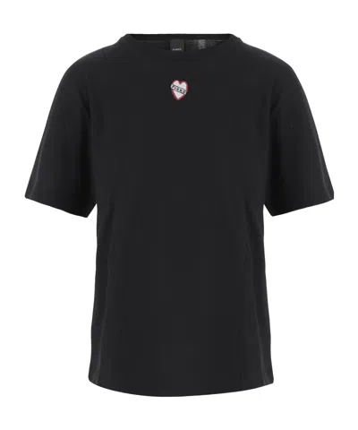 PINKO HEART-EMBELLISHED COTTON T-SHIRT