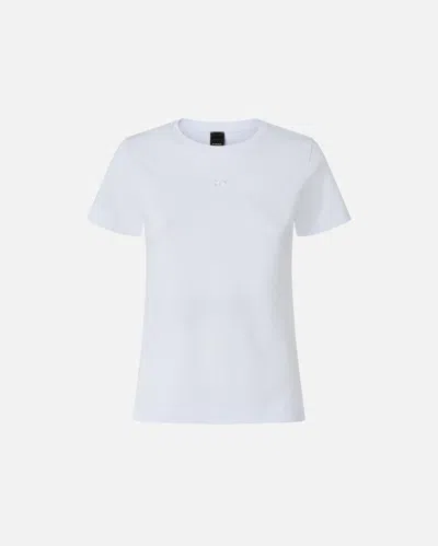 Pinko T-shirt With Love Birds Embroidery In White