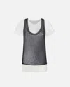 Pinko T-shirt Avec Débardeur Assorti In Black/white