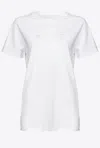 Pinko T Shirt A Maniche Corte Con Logo In Bright White