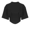 Pinko Cropped Bustier-style Top In Black