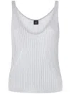 Pinko Noha Viscose And Metallized Fibre Tank Top In White
