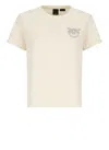 Pinko Nambrone Pink Crewneck T-shirt With Love Birds Diamond Cut Logo On The Chest In Cotton Woman In Pink
