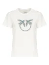 Pinko Embellished Love Birds T-shirt In White