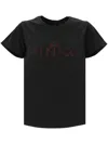 Pinko T-shirt In Nero/bordeaux