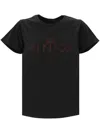Pinko T-shirt In Nero/bordeaux
