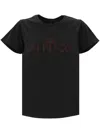 Pinko T-shirt In Nero/bordeaux
