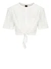 Pinko T-shirt Court Avec Naud Sur Le Devant In White