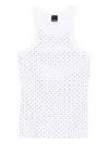 Pinko Tank Top With Rhinestones And Studs In White