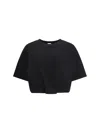 Pinko Modern Ribbed Crew Neck T-shirt In Black