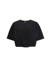 Pinko Modern Ribbed Crew Neck T-shirt In Black