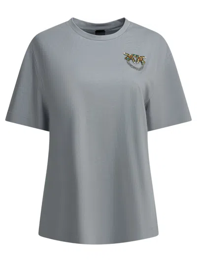 Pinko T-shirts Light Blue In Gray