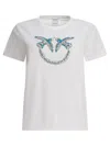 Pinko Embellished Love Birds T-shirt In White