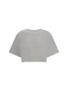 Pinko Modern Cropped T-shirt Signature Stitching In White