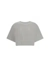 Pinko Modern Cropped T-shirt Signature Stitching In White
