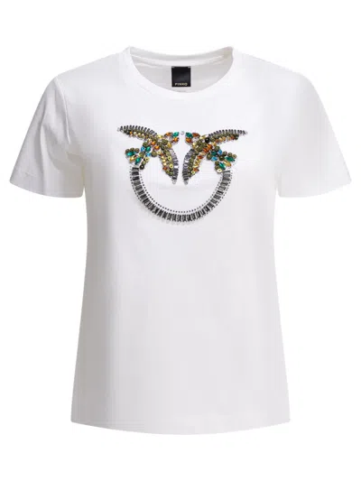 Pinko Short-sleeved Jersey Cotton T-shirt In White