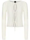 Pinko Table Open Ribbed Front Tie Jumper