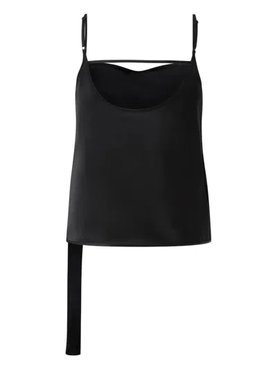 Pinko Satin Vest Top With Light Draping In Multi