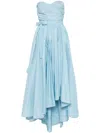 Pinko Taffeta Midi Dress In Gnawed Blue