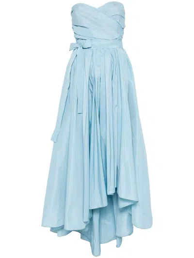 Pinko Taffeta Midi Dress In Gnawed Blue