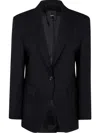 Pinko Tailored Black Blazer With Notched Lapels In Black