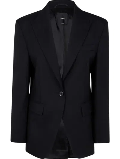 PINKO TAILORED BLACK BLAZER WITH NOTCHED LAPELS