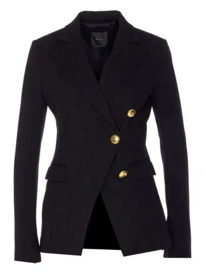 PINKO TAILORED BLACK BLAZER WITH STRUCTURED SHOULDERS