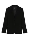 Pinko Tailored Black Jacket With Notched Lapel And Structured Shoulders In Black