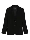Pinko Tailored Black Jacket With Notched Lapel And Structured Shoulders In Black