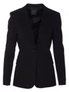 Pinko Tailored Black Jacket With Structured Shoulders In Black