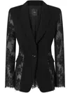 Pinko 'gruccone' Blazer Semi-trasparent With Black Lace