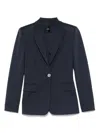 Pinko Tailored Blue Blazer With Single-button Closure