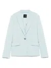 Pinko Tailored Jacket With Flap Pockets And Shoulder Pads In Blue