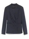 Pinko Tailored Double-breasted Blazer With Deep V-neckline