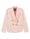 Pinko Tailored Double-breasted Jacket With Gold-tone Buttons In Pink