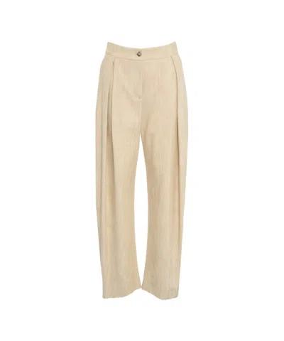 Pinko Tailored Fit Wide Leg Pants In Neutrals