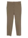 Pinko Tailored Green Trousers With Mid-rise Waist In Green