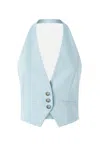 Pinko Pastel Blue 'moretta' Top In Blue