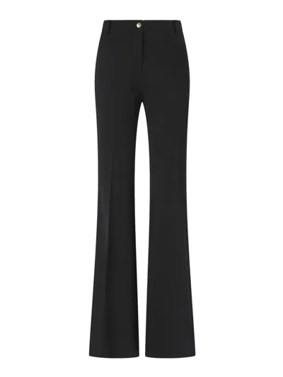 PINKO TAILORED HIGH-WAISTED FLARED TROUSERS WITH POLISHED BUTTON DETAIL