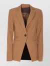 Pinko Tailored Jacket With Back Vent And Pockets In Brown