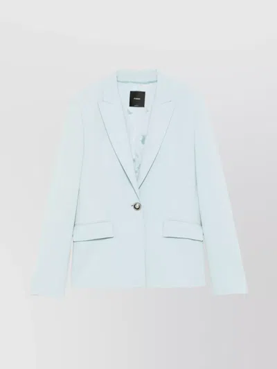 Pinko Tailored Jacket With Flap Pockets And Shoulder Pads In Blue