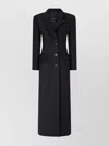 Pinko Tailored Long Coat Notch Lapel In Black