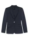 Pinko Tailored Blue Blazer With Single-button Closure