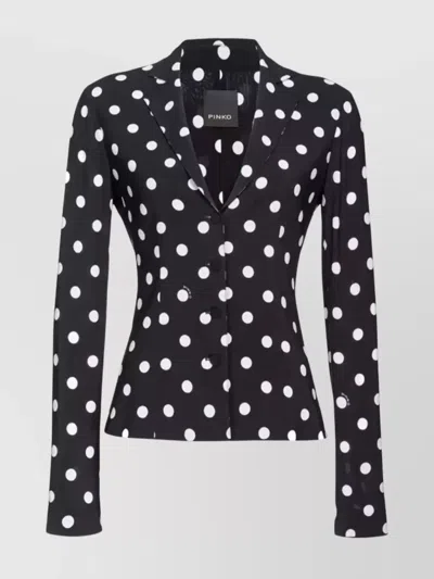 Pinko Tailored Polka Dot Jacket In Black