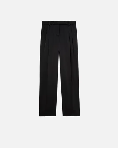 Pinko Tailored Satin Trousers In Limo Black
