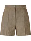 Pinko Elegant Shorts With Side Pockets In 褐色