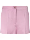 Pinko Linen-blend Shorts In Pink