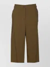 Pinko Buttoned Wide-leg Linen Bermuda Shorts