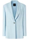 Pinko 'faraona' Light Blue Single-breasted Jacket With Peak Revers