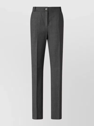 Pinko Tailored Straight Leg Pants Belt Loops In Gray